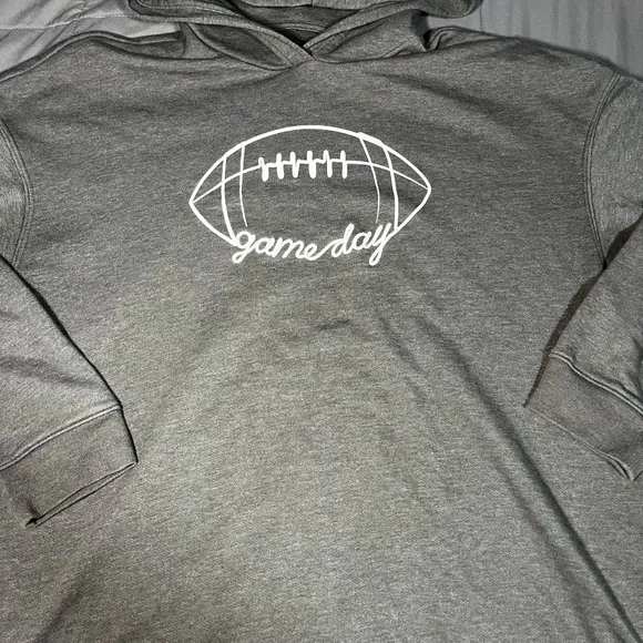 Lane‎ Bryant Women’s 14/16 XL Game Day Hoodie Gray Football Embroidered Graphic - Picture 2 of 5